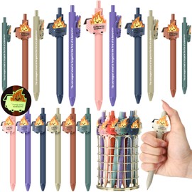 Sayglossy 24 Pcs Dumpster Fire Gifts Funny Luminous Dumpster Fire Ballpoint Pens with Motivational Quotes Emotional Support Employee Appreciation Gifts Bulk for Coworkers Team Staff Office