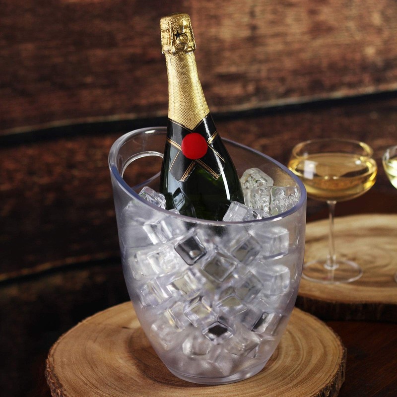 bar@drinkstuff Frosted Ice Bucket 3 Litre - Plastic Frosted Wine