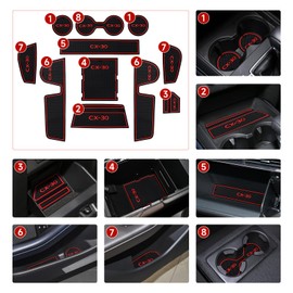 Door Slot Mat for Car Non-Slip Interior Door Groove Gate Pad Fit Door Compartment Cup Center Console Liners for CX-30 2020 2021 2022 2023 2024 Accessories