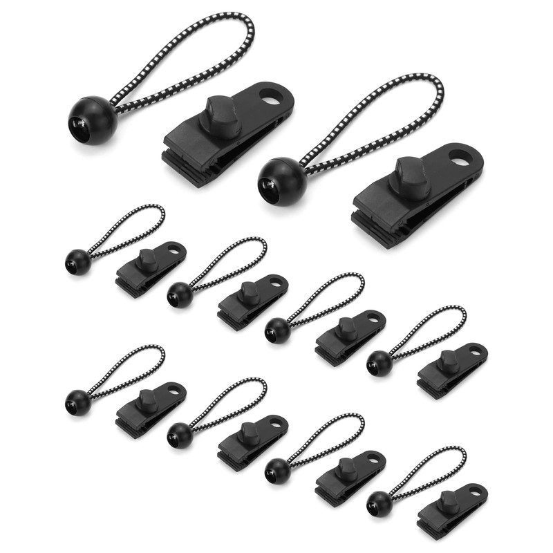 QWORK® 10 Sets Tent Clip Awning Clamp and Strong Ball