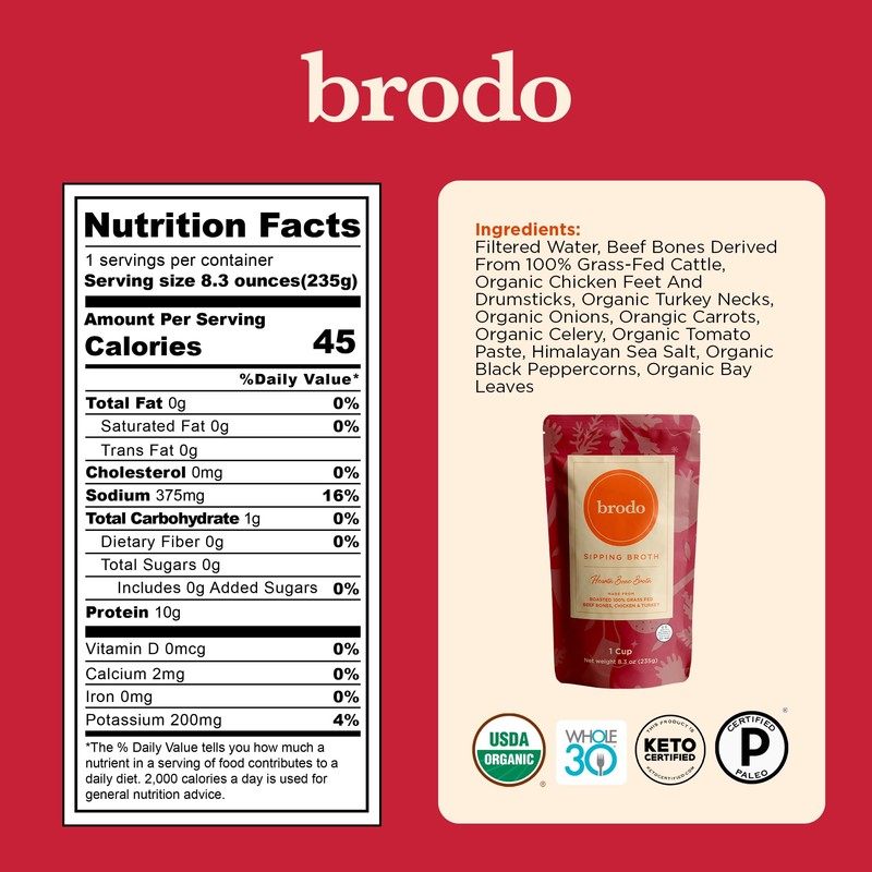 Brodo Classic Variety Pack with Collagen & Protein, Includes Organic