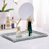 Mirror Crystal Perfume Tray,Crushed Diamond Filled Crystal Glass Vanity Tray,Jewelry