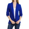 MINEFREE Women's 3/4 Ruched Sleeve Lightweight Work Office Blazer Jacket
