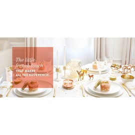 Le Parfait Familia Wiss Terrine - 750ml Wide Mouth French Glass Mason Jar w/ 2-Piece Gold Lid, 24oz/Pint & Half (Pack of 4)