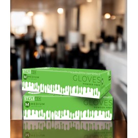 STYLETEK Nitrile Lime Green Glove, Disposable Glove, Powder Free, Thick Quality, Latex-Free, Salon, Home,Gardening, Mutli Use (1, LARGE)