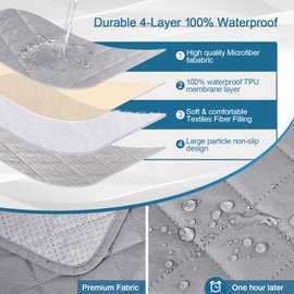 KinCam 100% Waterproof Recliner Loveseat Cover with Console, Non-Slip Reclining Couch Covers for 2 Seat, Recliner Sofa Cover Furniture Protector with Elastic Straps for Kids, Pets, Light Gray