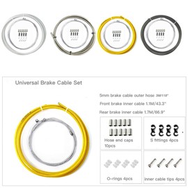 fortoo Braided Cycling Brake Housing Cable Set MTB Road Bike Housing Kit Gear Bicycle Components Parts -Silver Brake Set