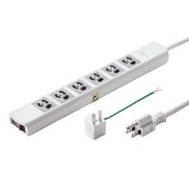 Sanwa Supply TAP-SP36MG-3 Lightning Guard Tap, 3P, 6 Counts, 9.8 ft (3 m)