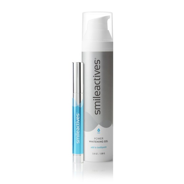 smileactives – Everyday Ultimate Whitening & Brightening Duo – 100 ml Power Whitening Gel and 3.25 ml Advanced Whitening Pen – 90 Day Supply