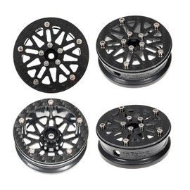 RampCrab 1.8" Super Wheels Carbon Fiber Beadlock Wheels Fits SCX24 TRX4M FCX24 FCX24M CR18P Style D