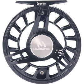 Maxcatch Fly Reel, CNC-machined Aluminum Body Super Large Arbor Design Fly Fishing Reel - 3/5, 5/7, 7/9 Weights (Black, 9/11 wt)