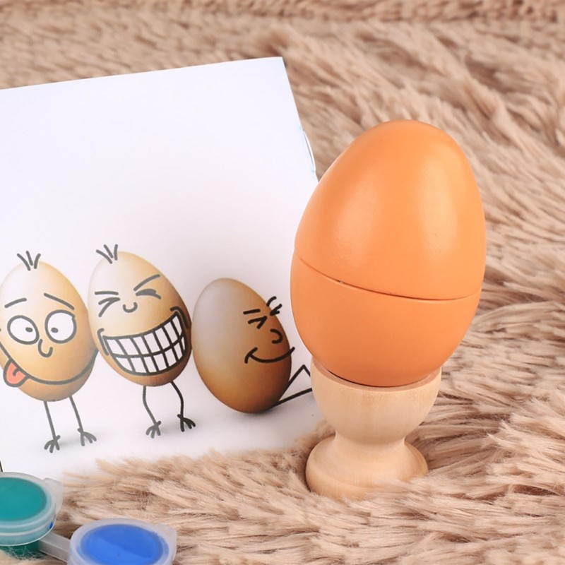 XineYuor 8pcs Wooden Egg Holder Cocque Decorations Egg Containers Perfect