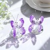 2 pcs Crystal Purple Collectible Butterfly Gifts for Women Glass