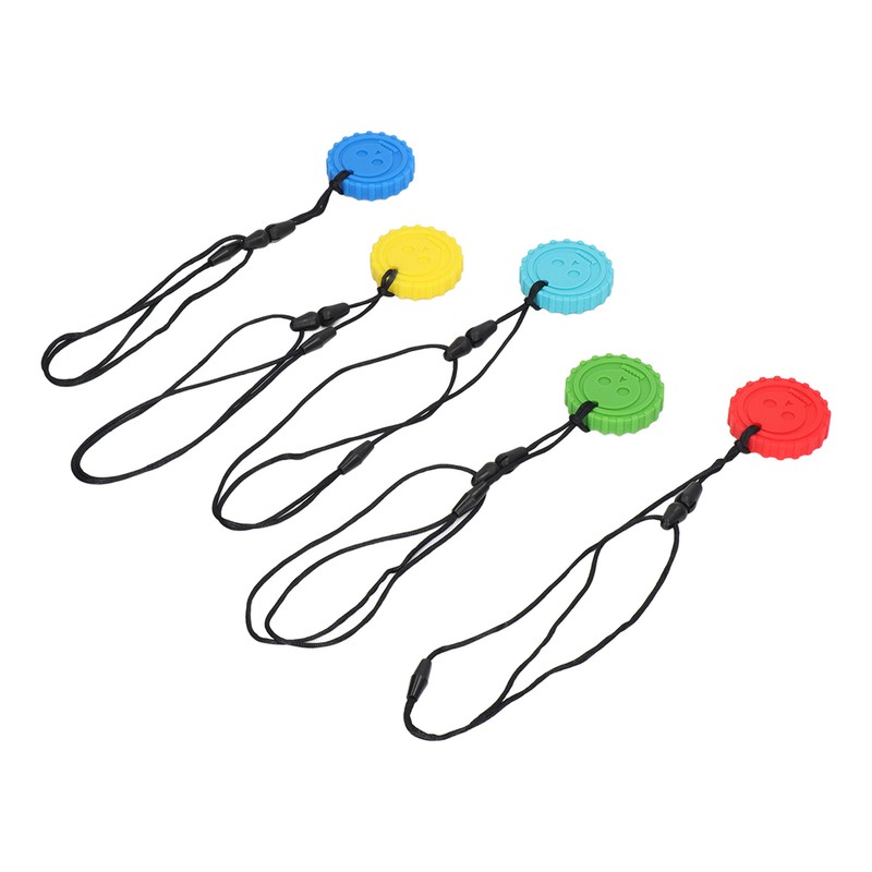 5pcs Teething Toys Silicone Skull Pattern Round Shape 5 Color