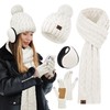 URATOT Women Winter Beanie Hat Scarf Gloves Ear Warmer 4
