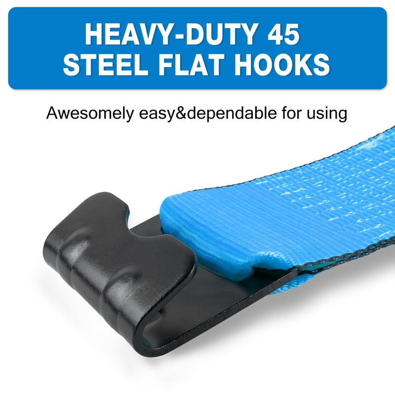 4" x30' Winch Straps with Flat Hook Flatbed Tie Downs