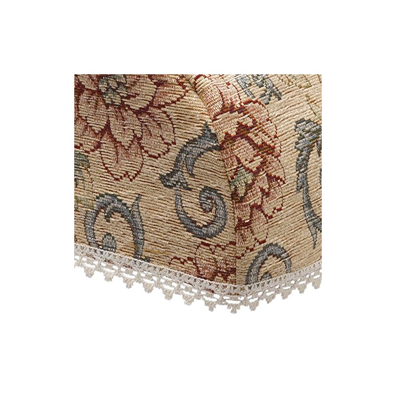 Classic Home Store Tapestry Style Chair Back Lace Trim Pink