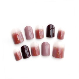 BIUDECO 48pcs Sequin Manicure Patches Nail Sticker Fake Nails Full Cover Decorations