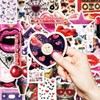 50 Pcs Hot Red Lips Stickers for Laptop Water Bottles,Bicycle,Skateboard,Computer,Lips