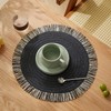 JEIYMIUW 15 Inch Round Braided Placemats Set of 4, Black