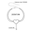 Eyret Rhinestone Anklet Silver Layered Sparkly Heart Crystal Ankle Bracelets