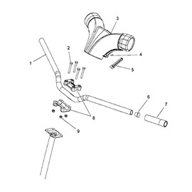 Polaris Snowmobile Handlebar Cover Slide, Gloss Black, Genuine OEM Part 5436553-070, Qty 1