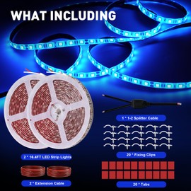 JUIOHAKY Pontoon Boat Lights Marine LED Strip Lights, Boat LED Strip Light 12V Waterproof, Interior Deck Light for Kayak, Jon Boating, Bass Boats, Fishing Boats (Blue, 32.8ft)