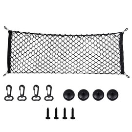 lenpestia Boot Luggage Net Car Boot Net Elastic Boot Storage Net Car Storage Mesh Organiser with 4 Hooks for Most Types of Vehicles 90 cm x 40 cm