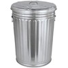 COLIBROX Pre-Galvanized Trash Can with Lid, Round, Steel, 20gal, Gray,