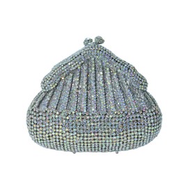 Novelty Crystal Clutch Coin Wallet Women Rhinestone Purse Sparkling Evening Bag Wedding Party Prom Handbag(small house 3)