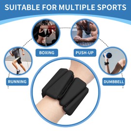 Wrist and Ankle Weights for Women and Men Set of 2 (1lb Each),Adjustable Wearable Silicone Workout Weights Bracelets for Yoga,Pilates,Hiking,Aerobics,Strength Training.Comfortable Breathable.