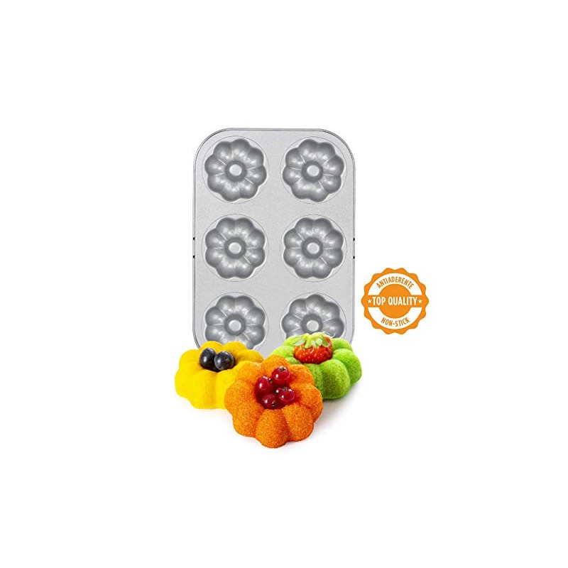 Decora 0070038 Non-Stick Baking Mould, Dougnut, 6 Cavity Diameter 7.5