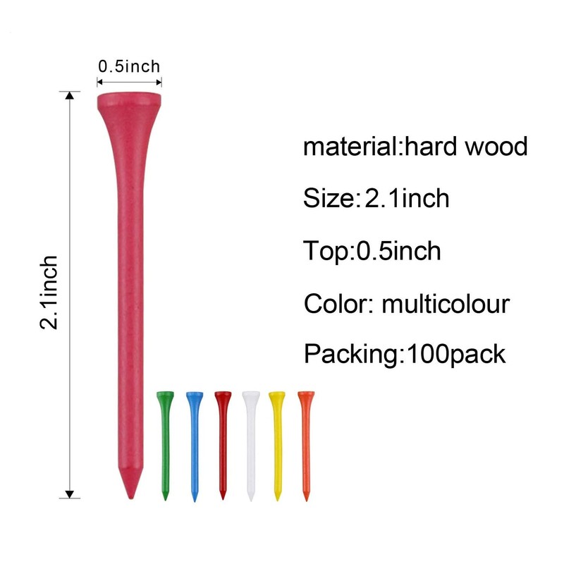 KOFULL Professional Golf Wooden Tees Golf Tees Wooden Size 54mm(2-1/8")