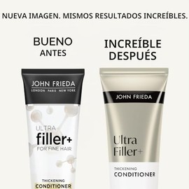 John Frieda ULTRAfiller+ Acondicionador espesante para cabello fino, acondicionador voluminizador, biotina y ácido hialurónico para cabello adelgazant