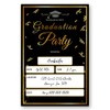 LoaHak Graduation Party gold black Invitations Graduation Invite Cards with