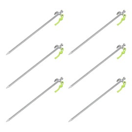 6 x Zeltheringe Camping 20 bis 40cm Bodenanker L Haken oder P-Haken Hering Zelt mit Ø 9mm und Material aus verzinktem Stahl Felsbodenhering für harten Boden (6X Felsbodenhering 40cm L-Haken Ø9mm)