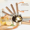 Measure Cup and Spoon Set,Gold Measuring Cup Spoon Set,Wooden Handle