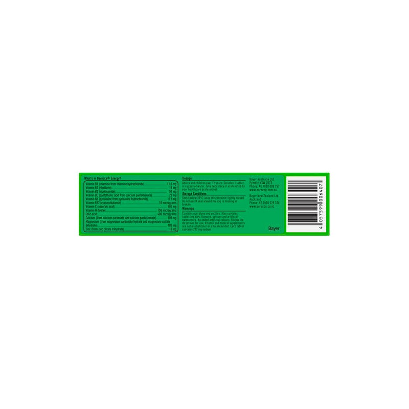 Berocca Energy Original Berry Effervescent Tablets 45 Pack