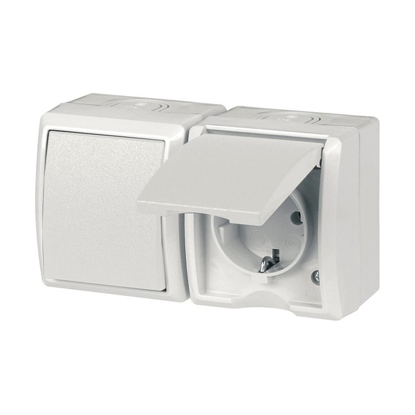 REV REV AquaForm, Steckdose - A/W Schalterkombi, IP44, einpolig, Aufputz,