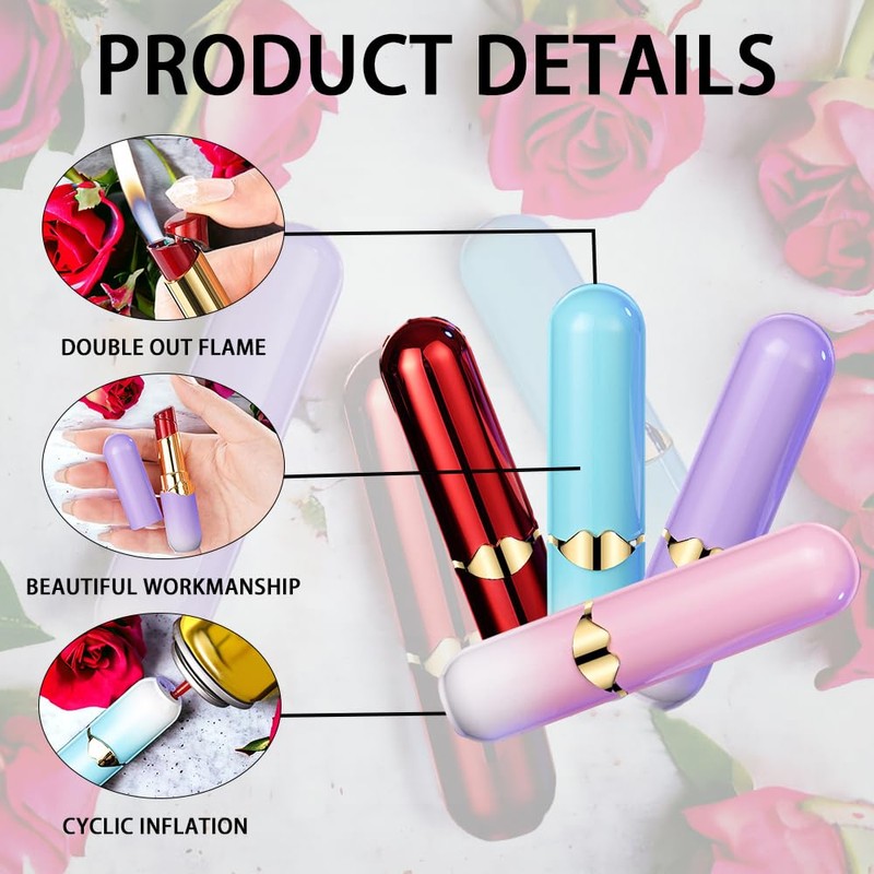 Creative Lipstick Lighter - Soft Flame Butane, Refillable and Adjustable