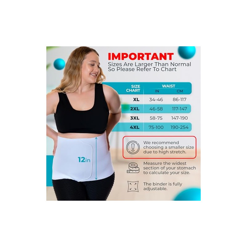 QORE LOGIQ Plus Size Abdominal Binder Post Surgery for larger