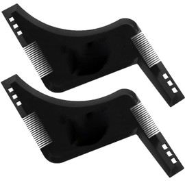 Timotech Peine para barba y guía modeladora de corte para hombre | Accesorio para modelar barba y cuidado de cabello facial | Set de cuidado del cabello facial para alineación perfecta (2 piezas)