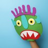 Go Away Big Green Monster Felt Hand Puppet, Detachable Eyes,