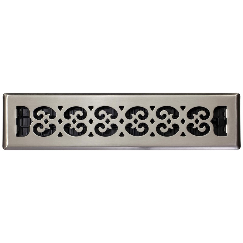 Decor Grates SPH214-NKL Floor Register, 2x14, Brushed Nickel Finish