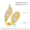 praymos Gold Ring for Women Angel Wings Cubic Zirconia Rings