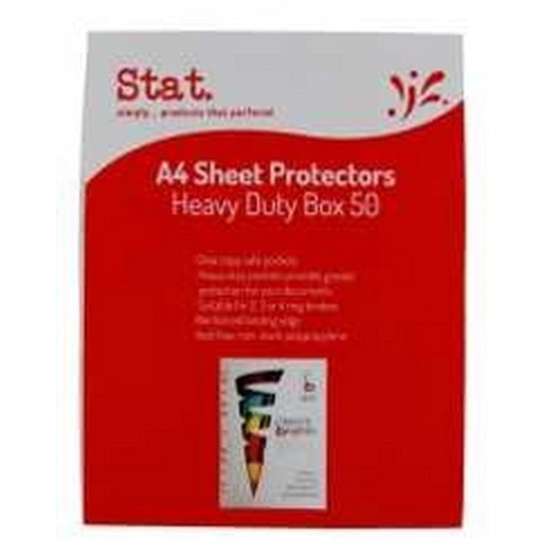 Stat A4 70 Micron Sheet Protector, Clear (Pack of 50)