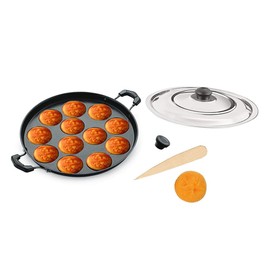 Shourya Trading Non Stick Appam Pan,Appam Maker,12 Pits Appam Maker, Nonstick Appam Pan,Appa Chetty Paniyaram Pan Patra,Tawa Non Stick