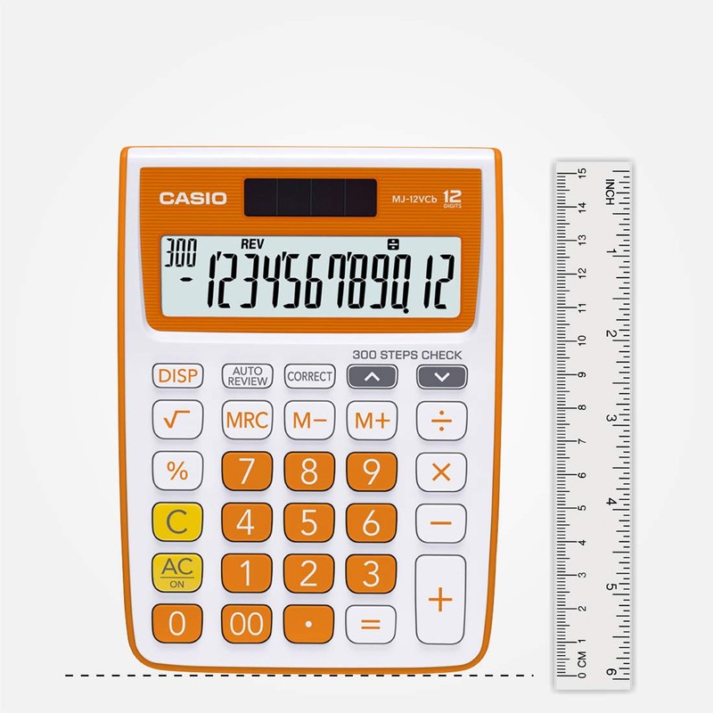 Casio MJ-12VCb-RG 300 Steps Check & Correct Colourful Desktop Calculator