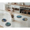 4 x Round Art Deco Coasters - Agate Blue Abstract