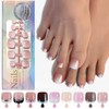 120Pcs White French Tip Press on Toenails Short Square Fake